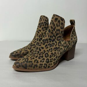 Lucky Brand Leopard Print Ankle Booties - Brown & Black